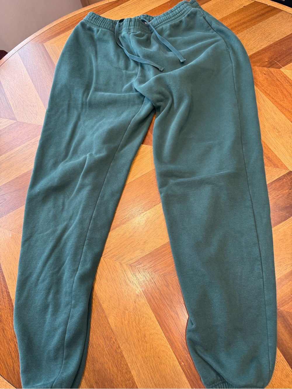 Beyond Yoga Teal Green Fleece Joggers Women’s small pockets